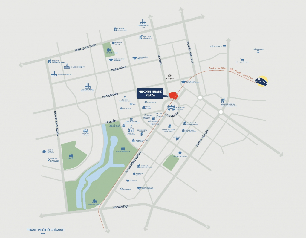 Vị trí dự án Mekong Grand Plaza Bình Dương